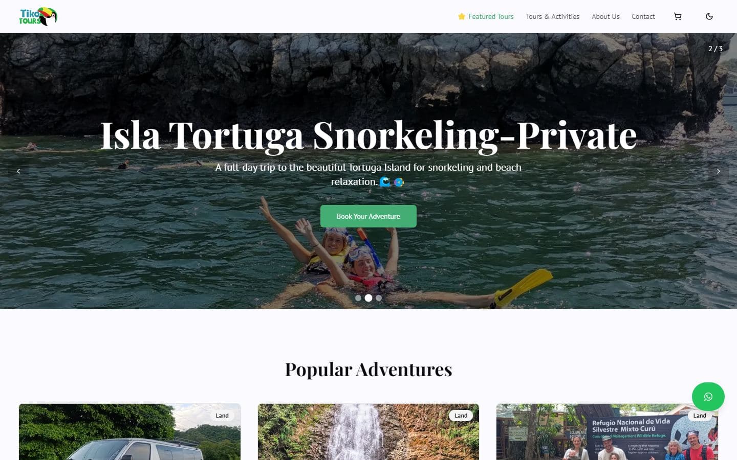 Sitio web de Tiko Tours